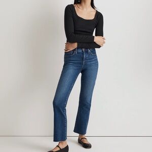 madewell kick out crop jeans in brinton wash